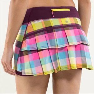 Lululemon Plaid Pace Setter Multi-Colored Tennis Skirt | Size 6 Tall